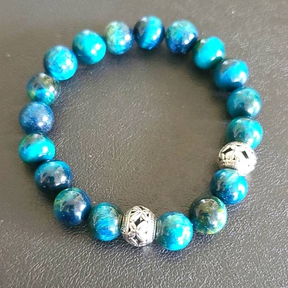 Hand Crafted Jewelry - Handcrafted Blue Tiger Eye Bracelet